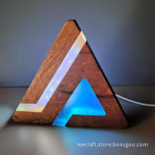 Sense Of Future Wood Resin Lamp For Home Decoration